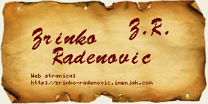 Zrinko Radenović vizit kartica